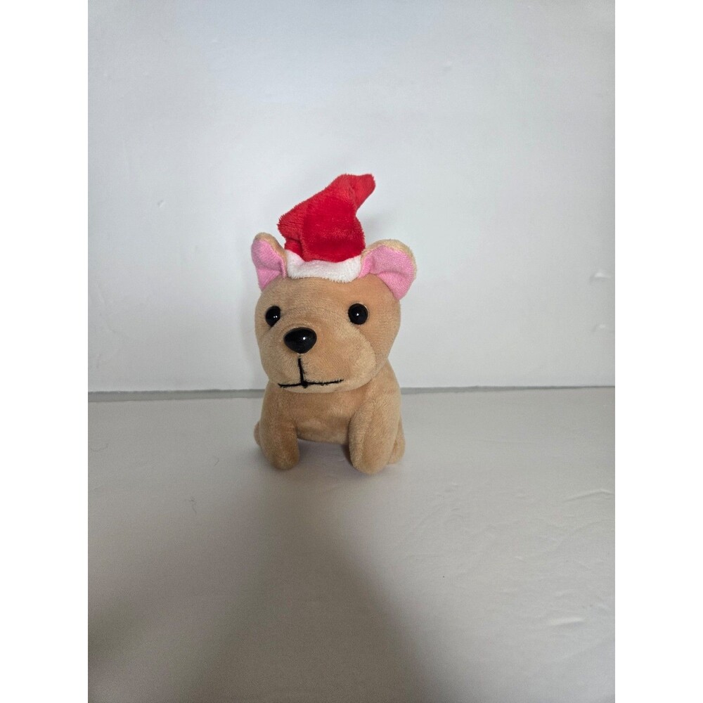 Chihuahua Plush Stuffed Animal Christmas Santa Hat